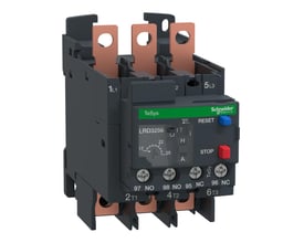 Schneider Electric TeSys D termorelæ LRD3256, 17-25A indstillingsområde og klasse 10A, vist forfra med tydelige mærketerminaler og knapper.