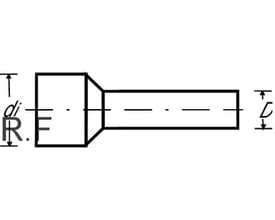 Teknisk tegning af Geberit krympemuffe, der viser dimensioner og form på sort PEH-materiale.