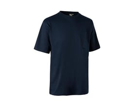 ID Identity T-Time T-shirt i navyblå med brystlomme og rund halsudskæring vist forfra.