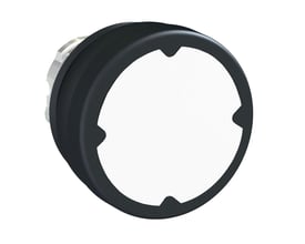 Schneider Electric trykknaphoved med Ø37mm hvidt frontstykke og sort ramme til Ø22mm montagehul.