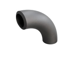 Indura 90° bøjning i P235GH-TC1 stål med dimensionerne 42,4 x 5,6 mm og 92,5 mm radius.