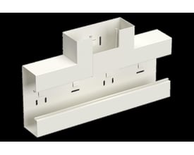 Lauritz Knudsen T-stykke WGX-S 170x65 mm i hvid RAL9010/60 til ventilationskanaler.