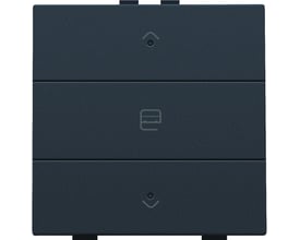 Niko motortryk i antracit med symboler for op, stop og ned, med indbygget LED-indikator.