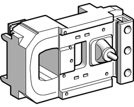 Schneider Electric TeSys F spole LX1FJ til LC1F400 kontaktorer, viser en teknisk illustration af spolen med 110-120V AC spænding.