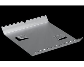 Schneider Electric samlestykke WGX-S, 72mm. Metalstykket har takkede kanter og to firkantede udskæringer med monteringsdetaljer.