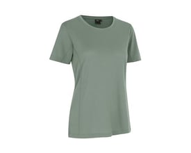 ID Identity T-shirt Lyocell til damer i støvet grøn, str. 4XL. T-shirten har et rundt halsudskæring og korte ærmer.