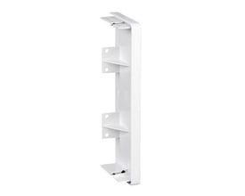 Schneider Electric OptiLine 45 endestykke i polarhvid plast, vist fra siden med en tynd hvid baggrund.