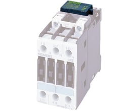 Siemens kontaktor RC-led med en påsat grøn friløbsdiode mærket 230VAC/DC S0-RC-230-S.