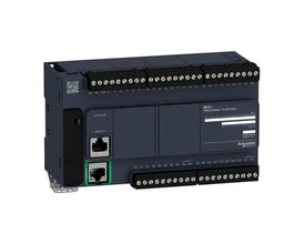 Schneider Electric Modicon M221 PLC med 24 digitale indgange, 2 analoge indgange og 16 digitale udgange, til 24VDC.