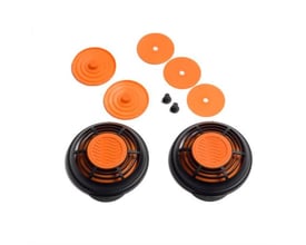 Sundström Safety R01-1204 membransæt til SR-200 helmaske med orange membraner, sorte ventildæksler og tapper.