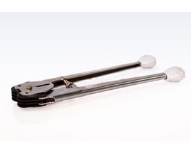 Roliba plombetang i størrelse 12/13 mm, lavet af metal med hvide håndtag og gummiplader ved spidsen.