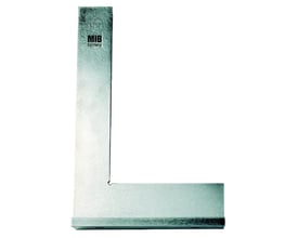 Helmuth A. Jensen anslagsvinkel 250 x 165 mm i værktøjsstål, mærket DIN 875/1 og MIB Germany.