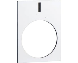 Schneider Electric ZB2BY4980 skilt med sort 'I' på hvid baggrund, beregnet til Ø22mm serier som XAC, XAL og XB2.