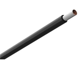 Sort Amokabel TEXILine HF90 monteringsledning på 70 mm² med synlige ledertråde i den afisolerede ende.