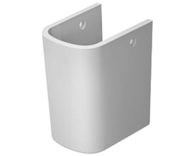 Duravit Durastyle halvsøjle i hvid keramik til model 070485, med montering huller og buet front.