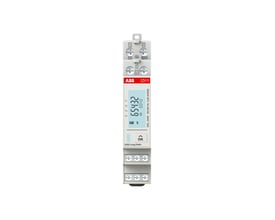ABB D11 1-faset energimåler til direkte måling 40A med Modbus og LCD-display. Kompakt design på 17.5mm bred med terminaler for tilslutning.