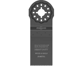 Ironside 32 mm savklinge til multicutter med Starlock-optag og savtakket skærekant, set forfra.