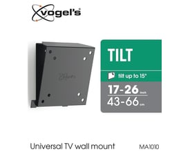 Vægbeslag fra Vogel's, model MA1010, til tv på 17-26 tommer med vippefunktion op til 15 grader, sort.
