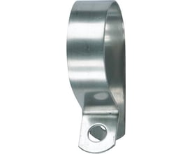 HellermannTyton Helaguard holder i rustfrit stål til Ø10mm rør og kabler, vist uden PVC-belægning.