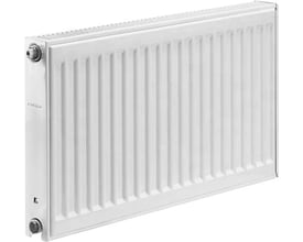 Purmo Compact C22 radiator i hvid med dimensionerne H500 mm x L1600 mm, vist frontalt.