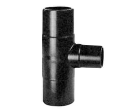 Georg Fischer stuk/el PE-tee 160 x 63 mm i sort PE100 materiale, klar til stuk/el svejsning.
