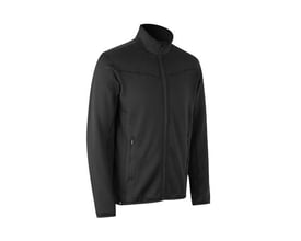 ID Identity sort fleece cardigan i str. 4XL med YKK lynlås og sidelommer.