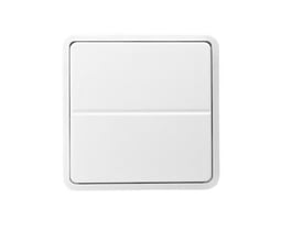 Lauritz Knudsen Zigbee 3.0 tryk til FUGA i hvid, et trådløst og batteriløst lyskontakt uden batterier.