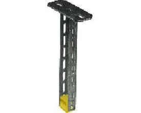 Legrand Loftpendel U60 1100-X NY i grå metal med gul bundbeskyttelse, viser monteringsdetaljer og længde.