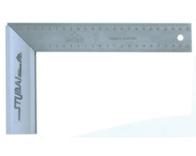 Stubai alu bænkvinkel med smig og anslag, udført i eloxeret aluminium med præcis mm-deling på begge sider af klingen.