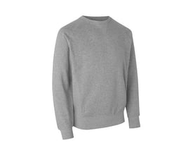 ID Identity sweatshirt i grå melange med raglanærmer og ribkanter ved hals, ærmer og bund. Sweatshirten er i kraftig kvalitet med ubørstet inderside.