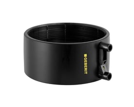 Geberit 50 mm sort PEH EL-svejsemuffe til afløbsledninger, med tydeligt Geberit logo.