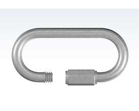 Roliba Quickled-skrue A2, 6 x 59 mm, vist som et sølvfarvet ovalt beslag med gevindende og muffe.