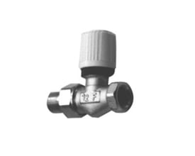 Herz reguleringsventil NL 1/2" TS-90 LL, ligeløbende ventil med hvidt greb til manuel varmeregulering, 1/2" dimension.