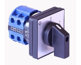 Kraus & Naimer 4-polet afbryder, 20A, med 0-1 kontaktposition og 4 huls frontplade på 48x48 mm.