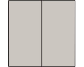 Niko smart 2-tryk tangent i lysegrå, med sort ramme, vises fladt forfra.