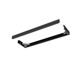 Sort Ledvance-påbygningskit H75 til Panel Comfort Gen2 1200 med lange rammesider og synlige metalbeslag.
