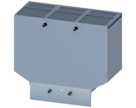 Siemens 3-polet terminal cover offset i grå plast, designet til afbrydere i 3VA53/54 og 3VA63/64 serierne.