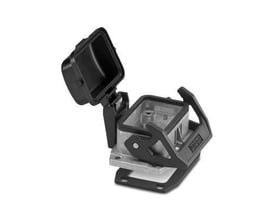 Phoenix Contact HEAVYCON indbygningshus B24 med åbent sort plastdæksel, viser aluminiumskabinet med 24P-stikplads og IP65-tætning.