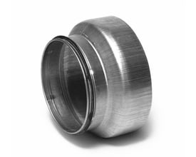 Centrisk reduktion i galvaniseret stål til ventilationsrør, 160mm til 100mm dimensioner.