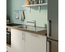 Grohe Start Flow etgrebs køkkenarmatur i krom og messing med normal tud og 1-grebs betjening, 237 mm højt og 11 l/min.