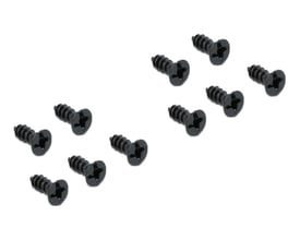 Sorte krydskærvsskruer vises som tilbehør til DeLock DIN-skinneclips til PCB på 115 mm.