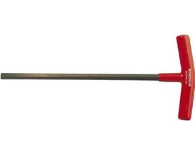 Bondhus T-greb sekskantnøgle i størrelsen 5x356mm, med et langt, gråt metalblad og et rødt, vinylbeklædt ergonomisk håndtag.