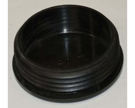 Sort dupsko DPD603 til Ø76 mm rør, en indvendig prop med gevind for fastgørelse.