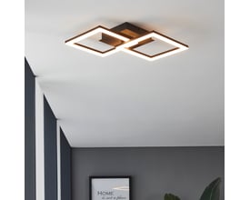 EGLO Paranday-Z sort, moderne loftlampe monteret i loft med indirekte belysning, der skaber hygge.