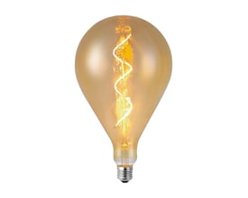 V-TAC A160 VT-2267 LED pære med E27 fatning og unikt spiral filament i amberglas.