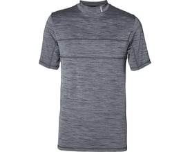 Kansas Evolve T-shirt i gråmeleret med korte ærmer, høj krave og lynlås for maksimal komfort.