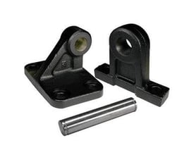 SMC PNEUMATIK hun-baggaffel type D5100-NS til 100 mm cylindre, vist med en monteringsbolt.