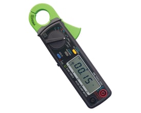 Elma CM01 tangamperemeter tæt på, viser displayet med værdien 00.15A og diverse målevariabler samt funktioner.