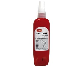 CRC Industries Easy Seal flydende tætning på 50 ml, hvid anaerob lim til metalkoblinger, vist i rød flaske med hvid applikator.