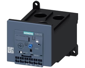Siemens S3 overbelastningsrelæ 32-115A, model 3RB30, med reset-knap og indstillingshjul på mørkeblå front.